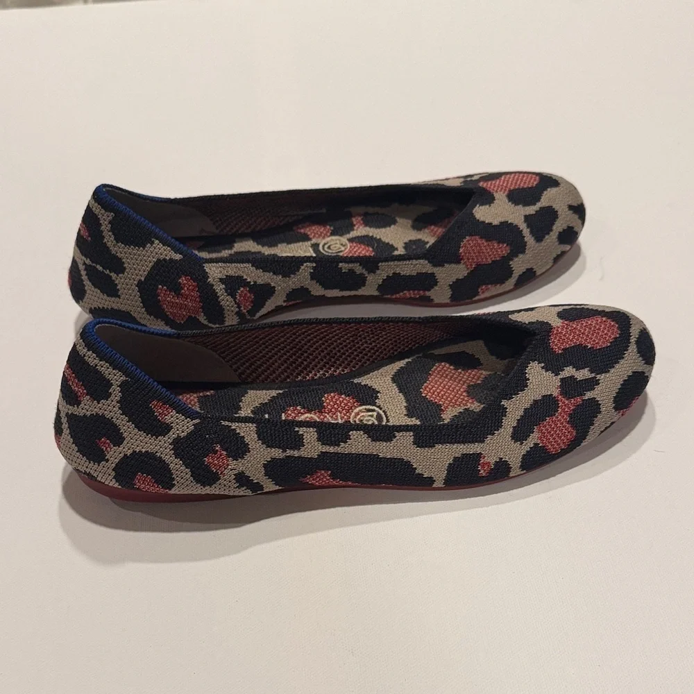 Rothy's Women's Red and Black Leopard Flats